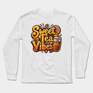 Funny sweet tea quote with a vintage look for women and girls iced tea lovers Long Sleeve T-Shirt